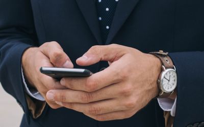 Man working with cell phone