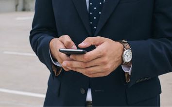 Man working with cell phone